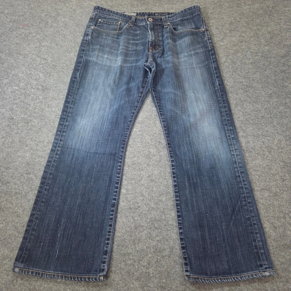 AG Adriano Goldschmied Protégé Straight Leg Jeans Men's 34x32 Made USA Dark Wash
